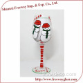 Série de Noël peinte à la main, verres à vin de couleur rouge
